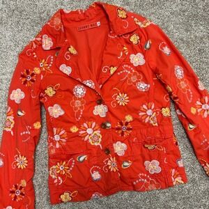 Johnny Was Embroidered Floral Print Blazer Jacket Women Size Medium Boho‎